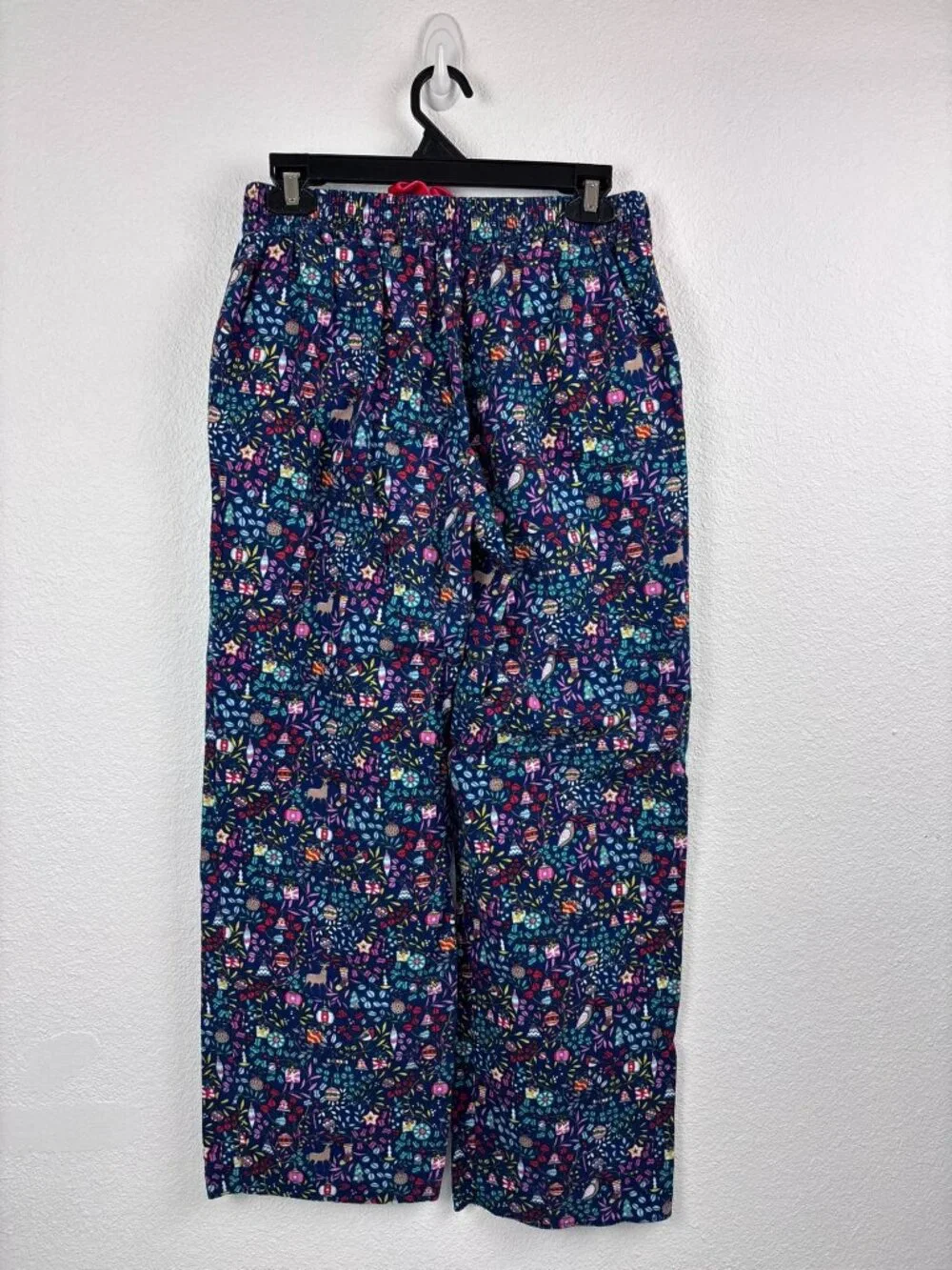 Boden women's 6 Navy christmas‎ printed flannel pajama sleep pants 100% cotton